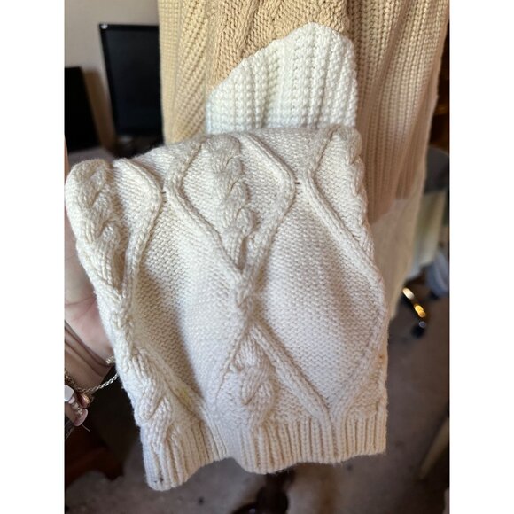 Rails Reese Patchwork Boxy Cable Cardigan- Cream Size M - Picture 7 of 11